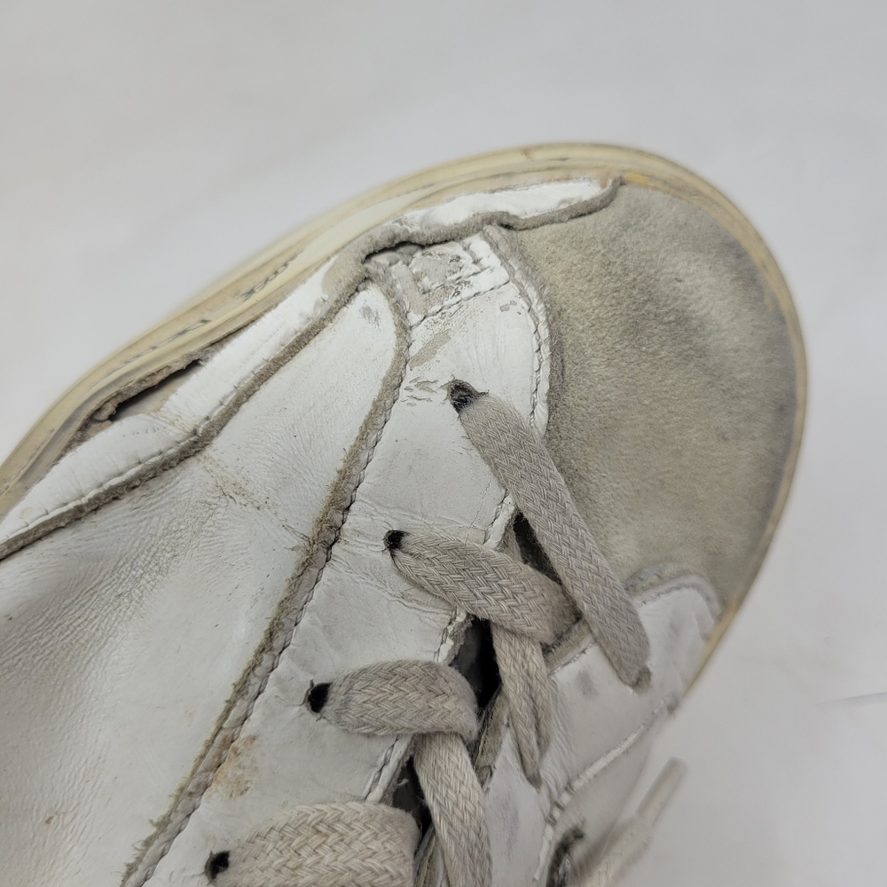 Golden Goose Hi Star Shoes Womens US8 EU38 White Leather Glitter Star Sneaker - Picture 15 of 16